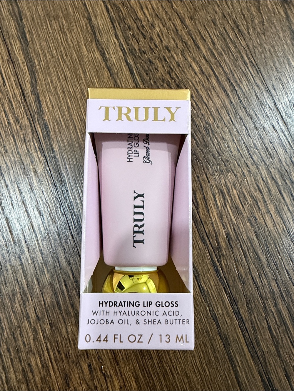 TRULY Hydrating Lip Gloss Tube - Soft Pink & Gold Accents